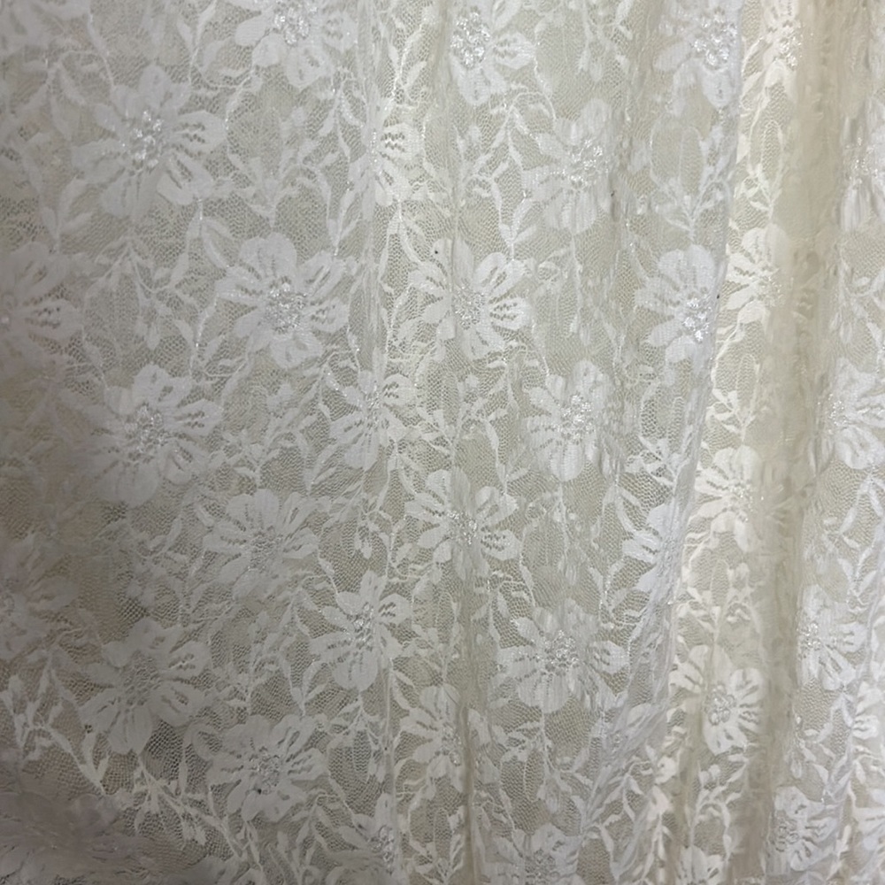 Cream Lace Peasant Blouse Sheer Boho Romantic Cottagecore Top M Arden B - Picture 4 of 6